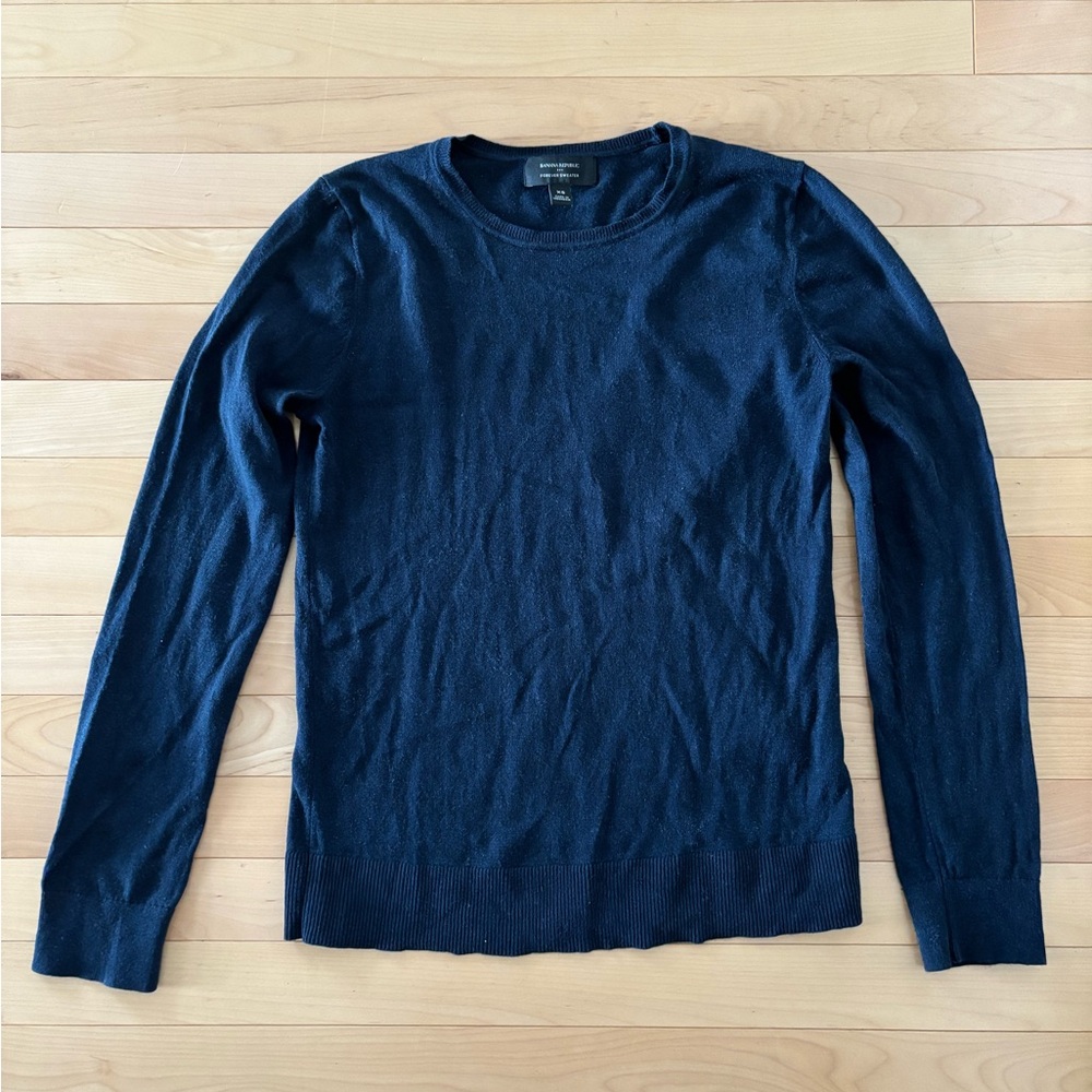 Banana Republic Navy Forever Crew-Neck Sweater